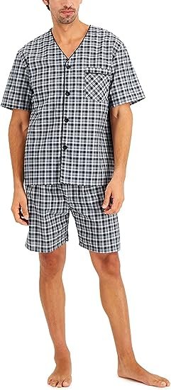 Men's Short Sleeve Nightwear Pajama, Short PJ Set