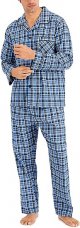 Men's Woven Plain-Weave Pajama Set