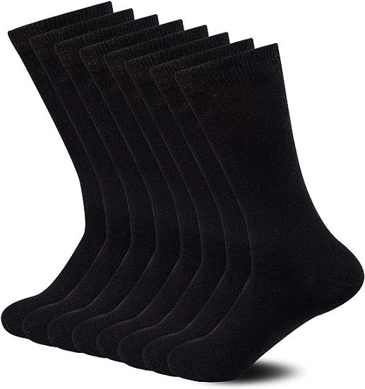 Unisex Premium Bamboo Fiber Socks Super Soft Crew 8 Pack