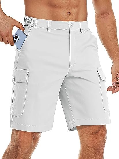 Men's Shorts Regular Fit Short with Elastic Waist Multi-Pockets