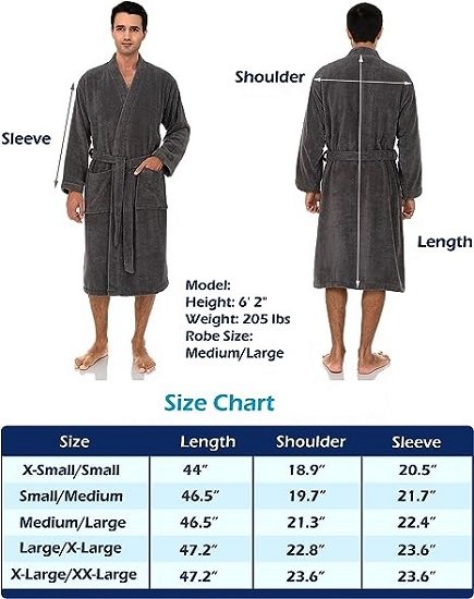 Men’s Robe 100% Cotton Soft Terry  Bathrobe